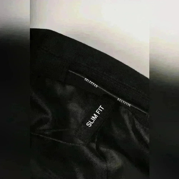 NWT SELECTED HOMME Black Viscose Nylon Stretch Slim Fit Soft Blazer Jacket 40R - Picture 11 of 12